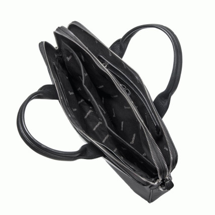 Мужской кожаный портфель DESISAN черный 1348-01 – Фото 2