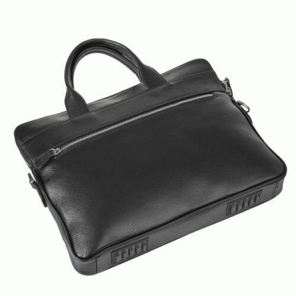 Мужской кожаный портфель DESISAN черный 1348-01 – Фото 3