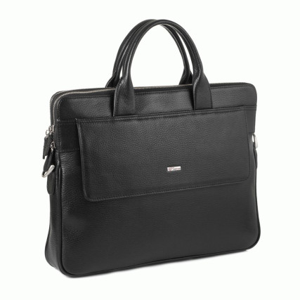 Мужской кожаный портфель DESISAN черный 1348-01 – Фото 4