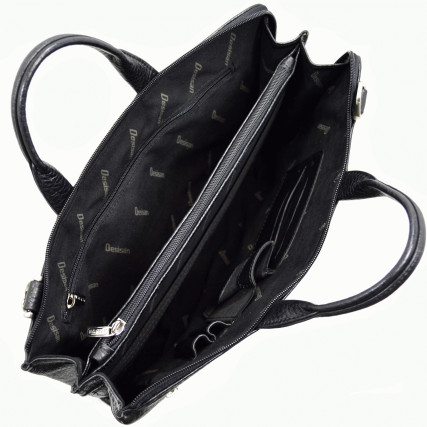 Мужской кожаный портфель Desisan 1349-011 черный – Фото 4