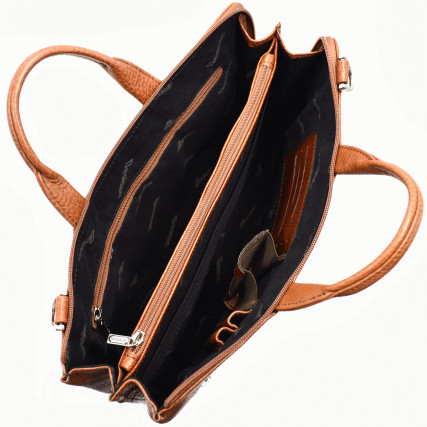 Мужской кожаный портфель Desisan коричневый 1349-015 – Фото 4
