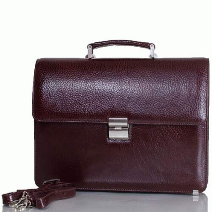 Мужской кожаный портфель Desisan коричневый 2005-019 – Фото 6