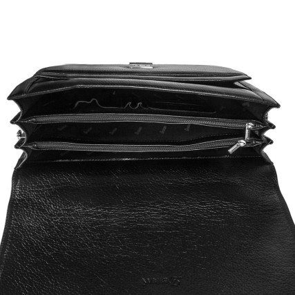 Мужской кожаный портфель DESISAN 319-011 черный – Фото 4