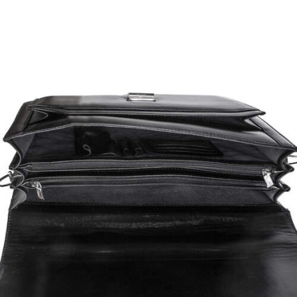 Мужской кожаный портфель DESISAN 319-1 черный – Фото 4