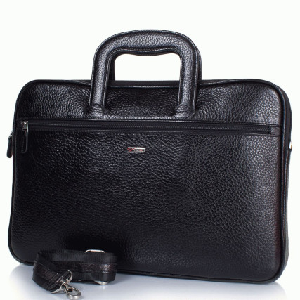 Мужской кожаный портфель Desisan черный 321-011 – Фото 6