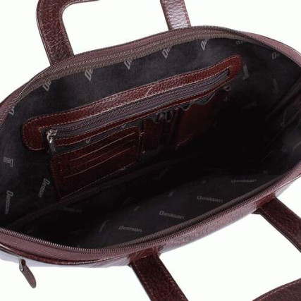 Мужской кожаный портфель Desisan коричневый 321-019 – Фото 4