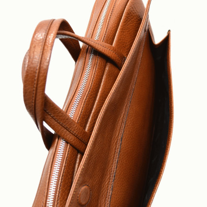 Мужской кожаный портфель Desisan светло-коричневый 340-015 – Фото 4