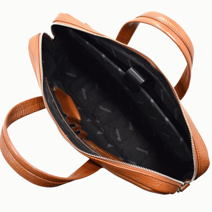 Мужской кожаный портфель Desisan светло-коричневый 340-015 – Фото 5