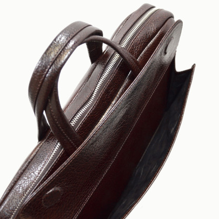 Мужской кожаный портфель Desisan коричневый 340-019 – Фото 4