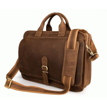 Кожаный портфель мужской 6020B Buffalo Bags коричневый – Фото 1
