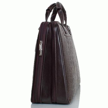 Мужской кожаный портфель Desisan коричневый 7007-19 – Фото 3