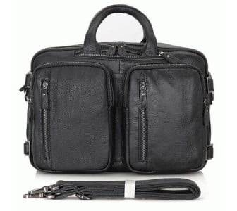 Кожаный портфель мужской 7014A Buffalo Bags черный