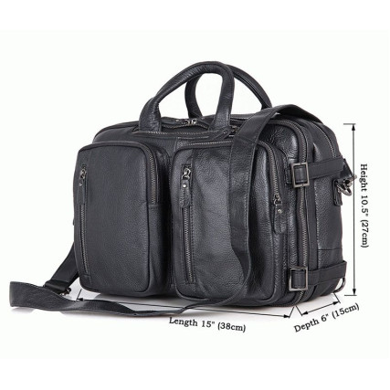Кожаный портфель мужской 7014A Buffalo Bags черный – Фото 10