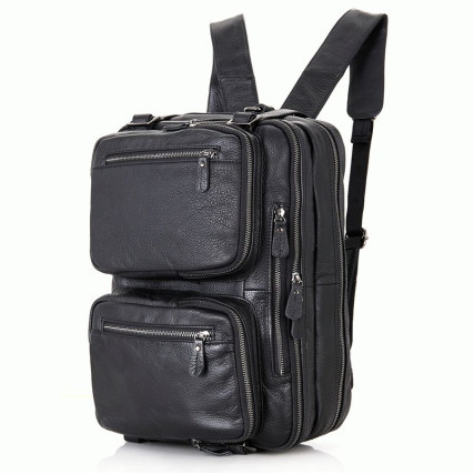 Кожаный портфель мужской 7014A Buffalo Bags черный – Фото 7