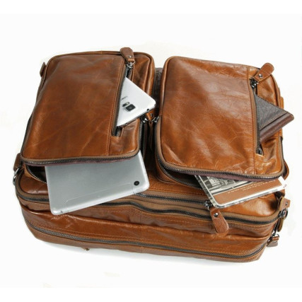 Кожаный портфель мужской 7014B Buffalo Bags коричневый – Фото 5