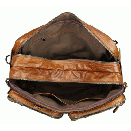 Кожаный портфель мужской 7014B Buffalo Bags коричневый – Фото 6