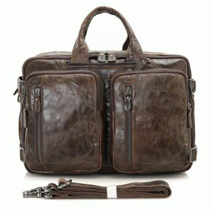 Мужская кожаная сумка 3в1 7014C-1 Buffalo Bags коричневая – Фото 2