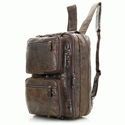 Мужская кожаная сумка 3в1 7014C-1 Buffalo Bags коричневая – Фото 6