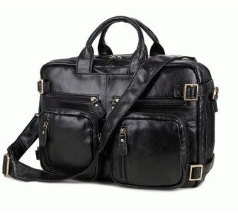 Кожаный портфель мужской 7026A Buffalo Bags черный