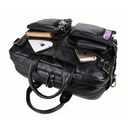 Кожаный портфель мужской 7026A Buffalo Bags черный – Фото 3