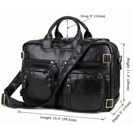 Кожаный портфель мужской 7026A Buffalo Bags черный – Фото 5