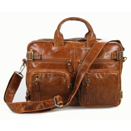 Кожаный портфель мужской 7026B Buffalo Bags коричневый – Фото 1