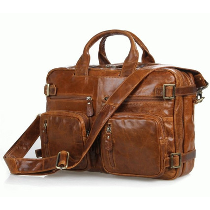 Кожаный портфель мужской 7026B Buffalo Bags коричневый – Фото 2