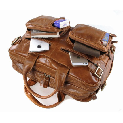 Кожаный портфель мужской 7026B Buffalo Bags коричневый – Фото 5
