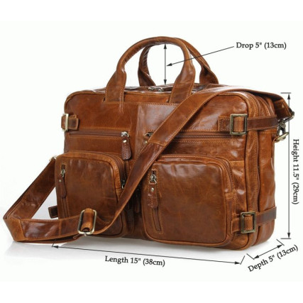 Кожаный портфель мужской 7026B Buffalo Bags коричневый – Фото 7