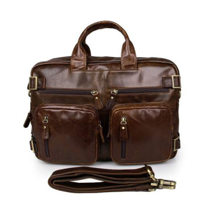 Кожаный портфель мужской Buffalo Bags 7026C коричневый – Фото 1