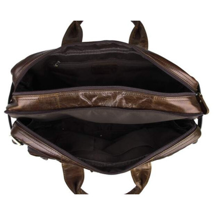 Кожаный портфель мужской Buffalo Bags 7026C коричневый – Фото 10