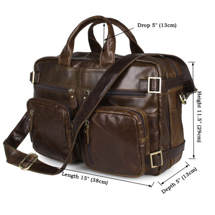 Кожаный портфель мужской Buffalo Bags 7026C коричневый – Фото 11