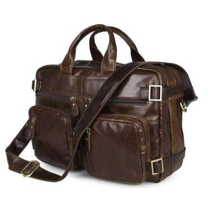 Кожаный портфель мужской Buffalo Bags 7026C коричневый – Фото 2