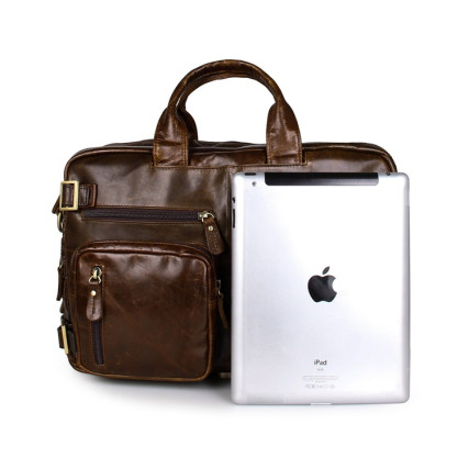 Кожаный портфель мужской Buffalo Bags 7026C коричневый – Фото 3