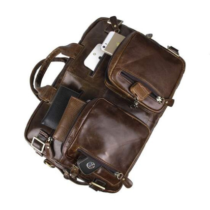 Кожаный портфель мужской Buffalo Bags 7026C коричневый – Фото 6
