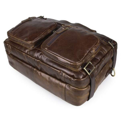 Кожаный портфель мужской Buffalo Bags 7026C коричневый – Фото 7