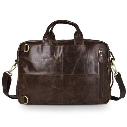 Кожаный портфель мужской Buffalo Bags 7026C коричневый – Фото 9
