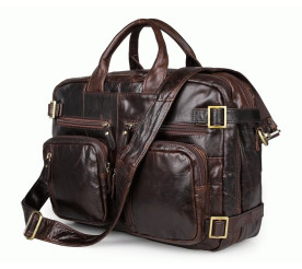 Мужская кожаная сумка-рюкзак 7026Q-1 Buffalo Bags коричневая