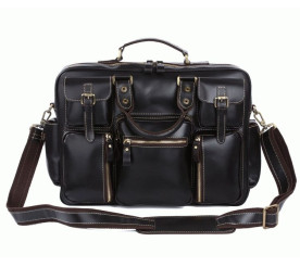 Мужской кожаный портфель 7028A Buffalo Bags черный