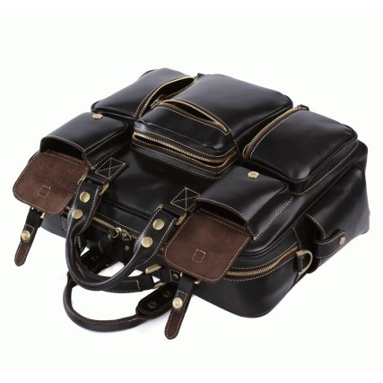 Мужской кожаный портфель 7028A Buffalo Bags черный – Фото 5