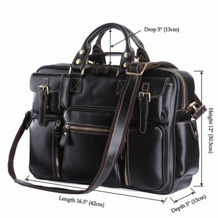 Мужской кожаный портфель 7028A Buffalo Bags черный – Фото 6