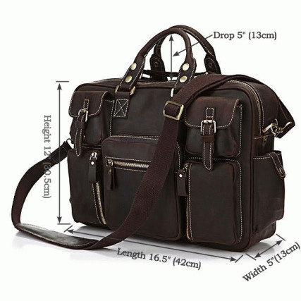 Мужской кожаный портфель 7028R Buffalo Bags коричневый – Фото 6