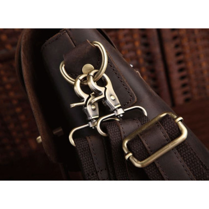 Кожаный портфель мужской Buffalo Bags коричневый 7082R-1 – Фото 5