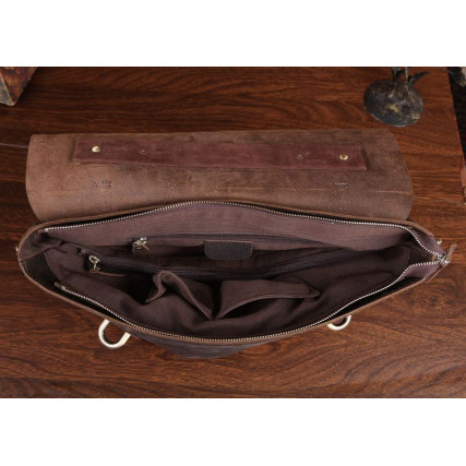 Кожаный портфель мужской Buffalo Bags коричневый 7082R-1 – Фото 6