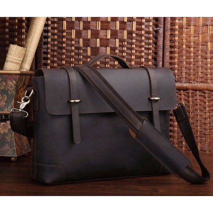 Кожаный портфель мужской Buffalo Bags коричневый 7082R-1 – Фото 7
