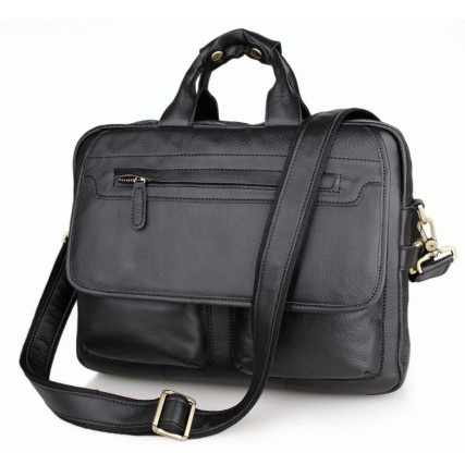 Кожаный портфель мужской 7085A Buffalo Bags черный – Фото 1