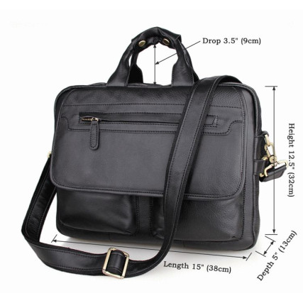 Кожаный портфель мужской 7085A Buffalo Bags черный – Фото 6