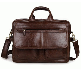 Кожаный портфель мужской 7085C Buffalo Bags коричневый