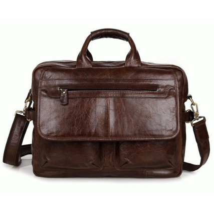 Кожаный портфель мужской 7085C Buffalo Bags коричневый – Фото 1