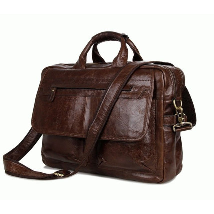 Кожаный портфель мужской 7085C Buffalo Bags коричневый – Фото 2